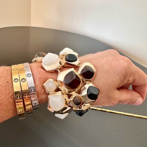 NWOT Banana Republic Rare Luxury Geo Rocks Line Statement Bracelet - Picture 6 of 17